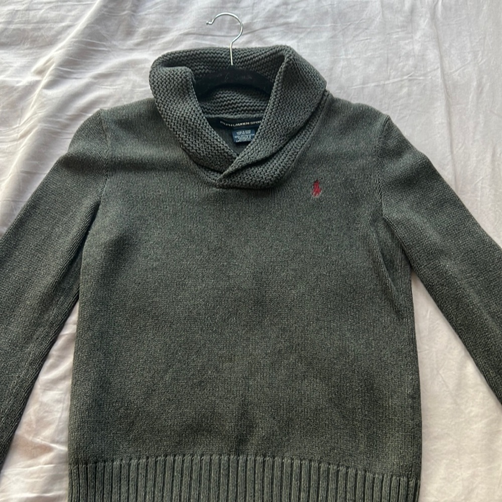 EUC grey RL Sport collared sweater